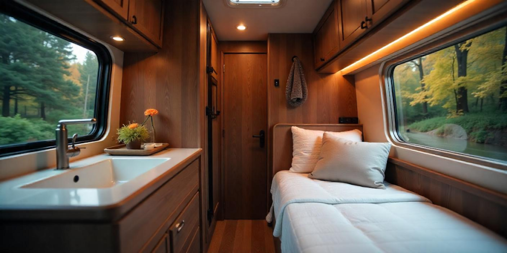 amenagement en bois d'un fourgon type camping car